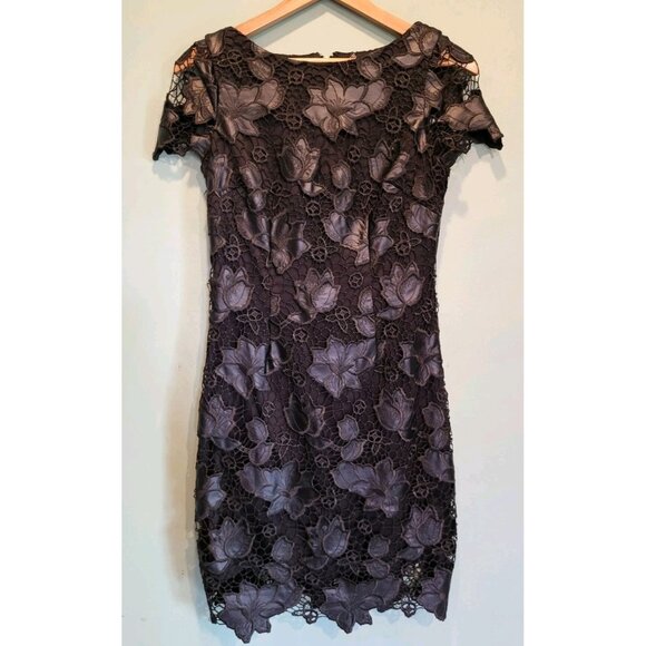 Cache Black Floral Eyelet Lace Pencil Dress Whimsigoth Grunge Goth Sz S - Picture 1 of 7